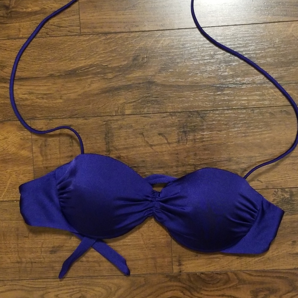 Navy blue bandeau bikini